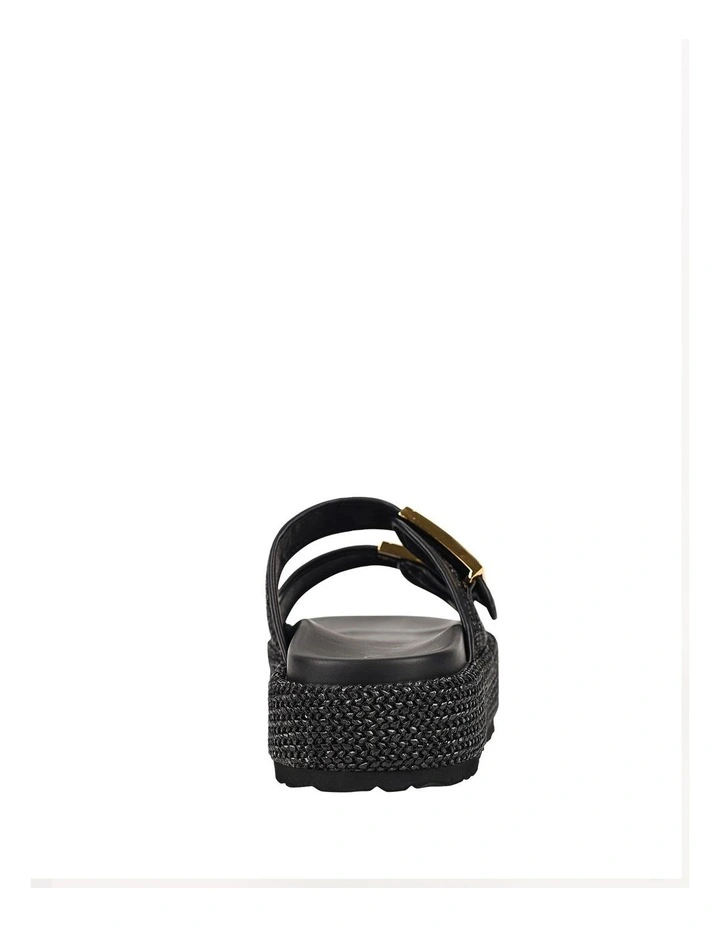 Aphrodite Woven Flatform in Black Weave/Black image 4