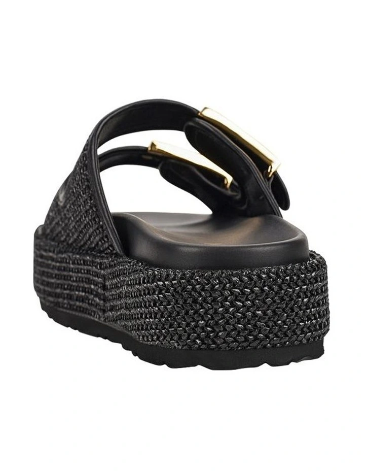 Aphrodite Woven Flatform in Black Weave/Black image 5