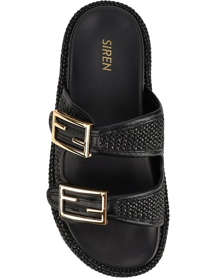 Aphrodite Woven Flatform in Black Weave/Black image 6