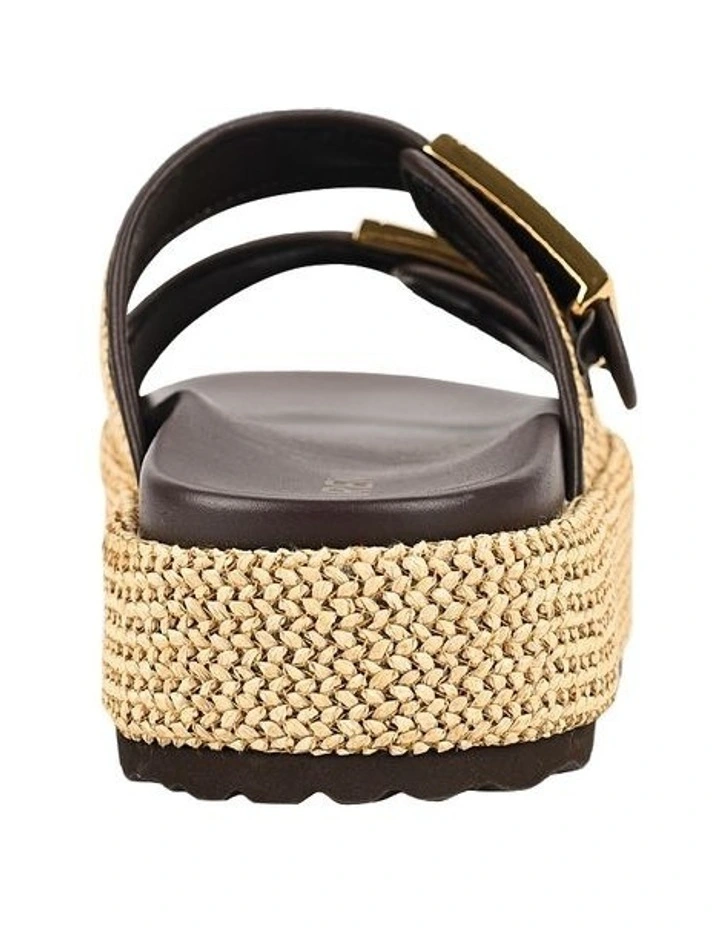Aphrodite  Woven Flatforms in Natural Weave/Chocolate image 4