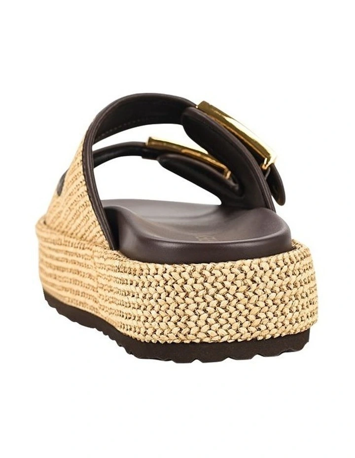 Aphrodite  Woven Flatforms in Natural Weave/Chocolate image 5