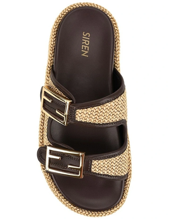 Aphrodite  Woven Flatforms in Natural Weave/Chocolate image 6