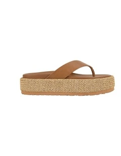 Apple Flatform Sandals in Natural Weave/Tan