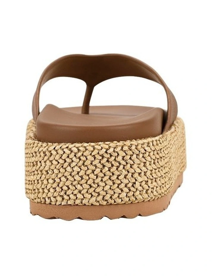 Apple Flatform Sandals in Natural Weave/Tan image 4
