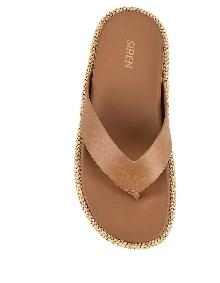 Apple Flatform Sandals in Natural Weave/Tan image 6