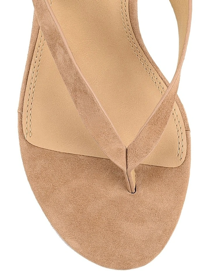Charlize Thong Wedges in Camel Tan Suede image 5