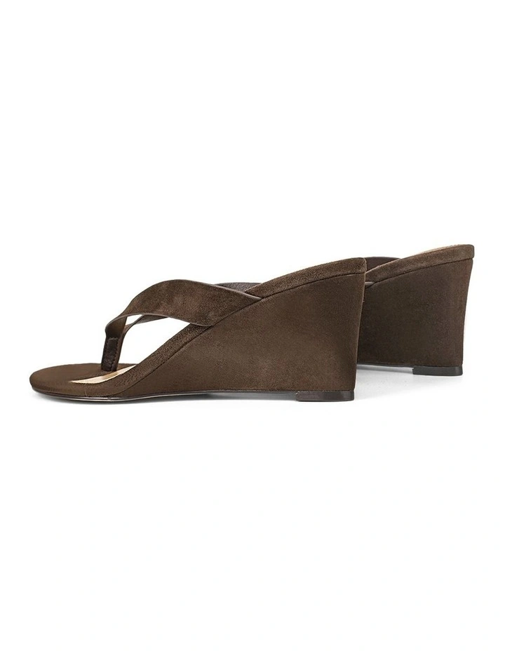 Charlize Thong Wedges in Chocolate Brown Suede image 3