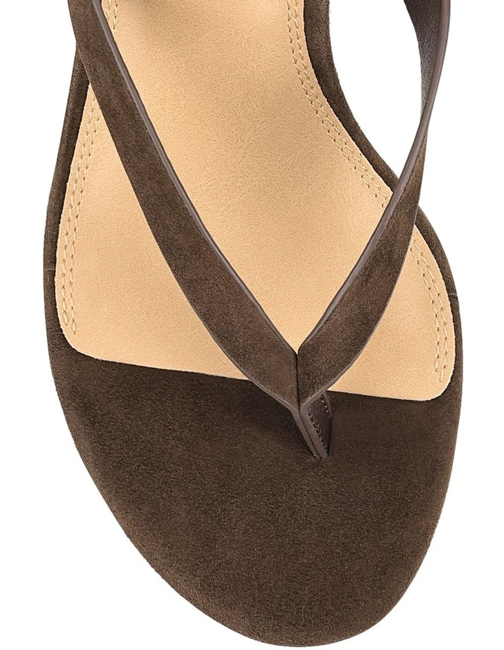 Charlize Thong Wedges in Chocolate Brown Suede image 4