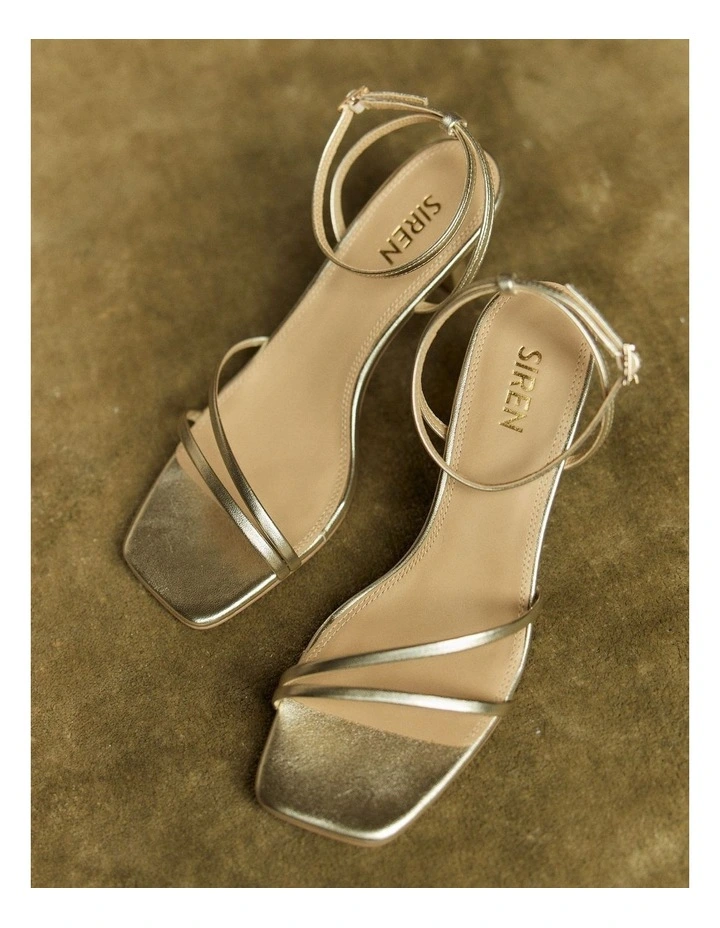 Saffron Strappy Heels in Gold Metallic image 2