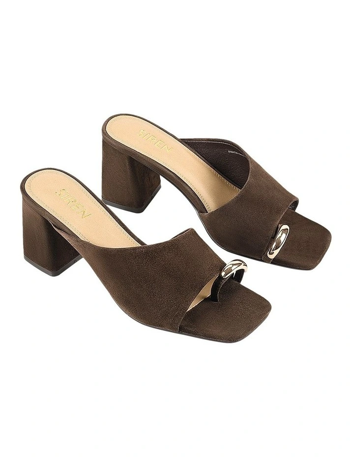 Stanton Block Heel Mules in Chocolate Brown image 3
