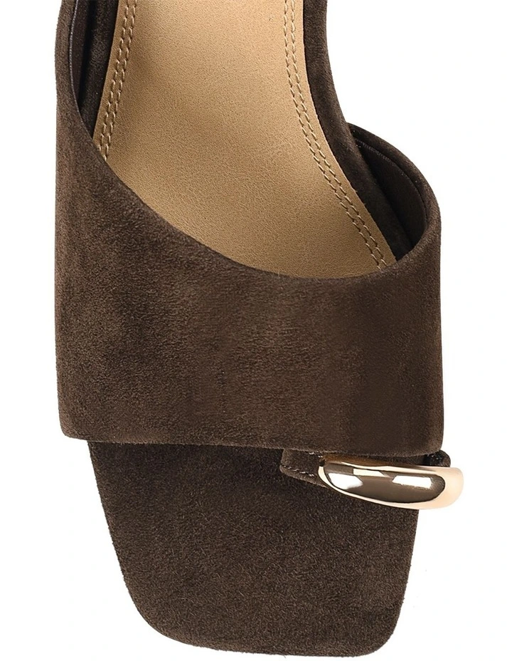 Stanton Block Heel Mules in Chocolate Brown image 5