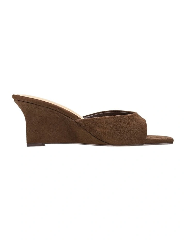 Aurora Mule Wedges in Chocolate Suede image 1