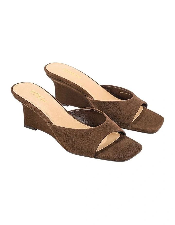 Aurora Mule Wedges in Chocolate Suede image 2