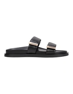 Lance Footbed Slides in Black