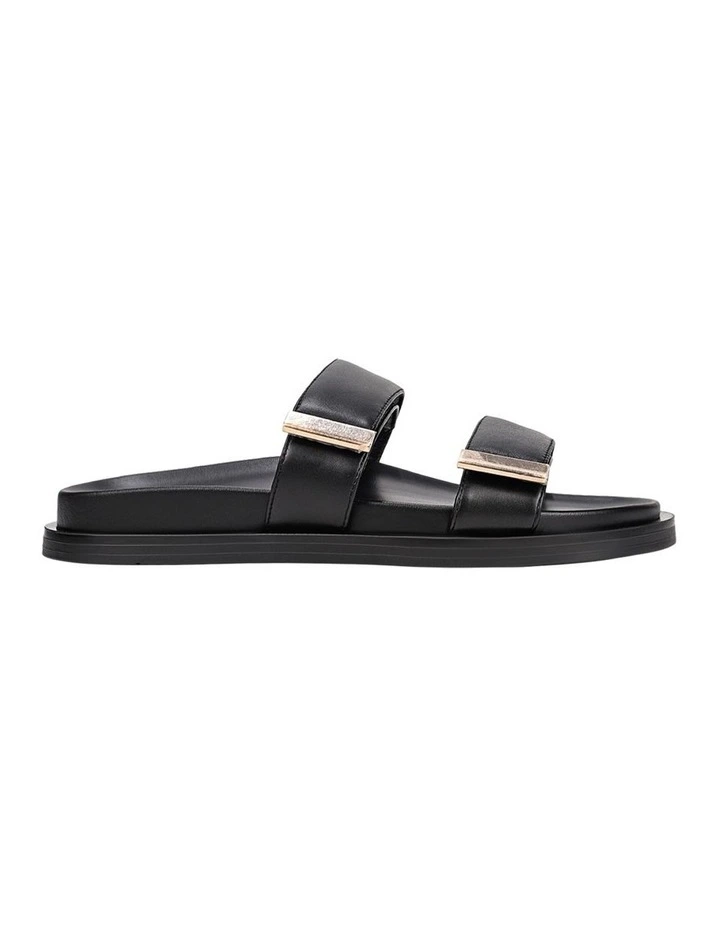 Lance Footbed Slides in Black image 1