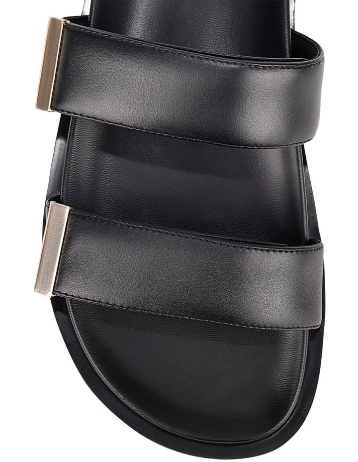 Lance Footbed Slides in Black image 4