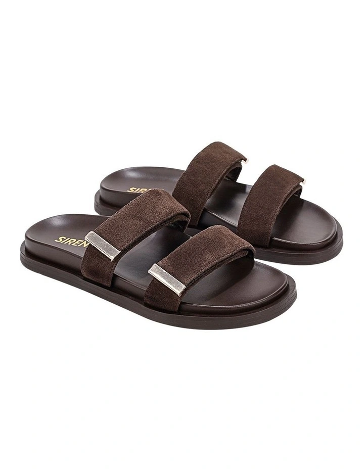Lance Footbed Slides in Chocolate Suede image 3