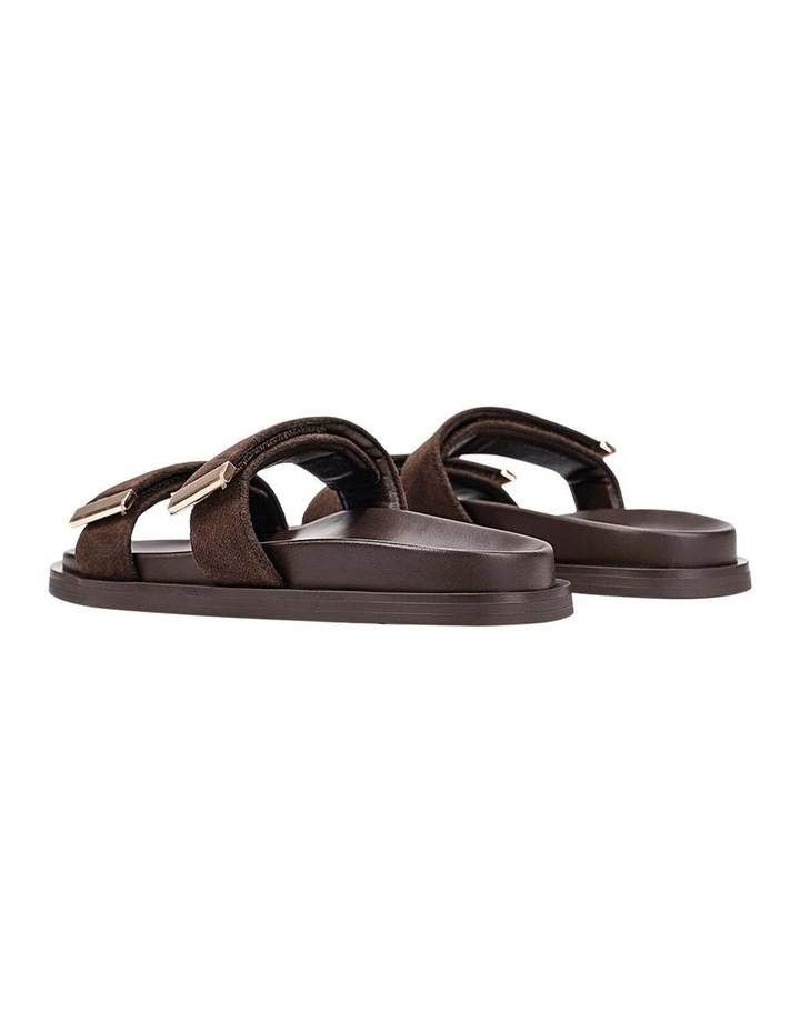 Lance Footbed Slides in Chocolate Suede image 4