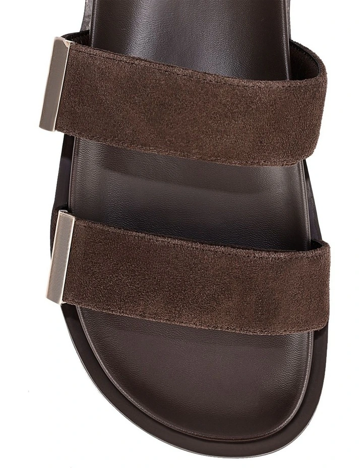 Lance Footbed Slides in Chocolate Suede image 5