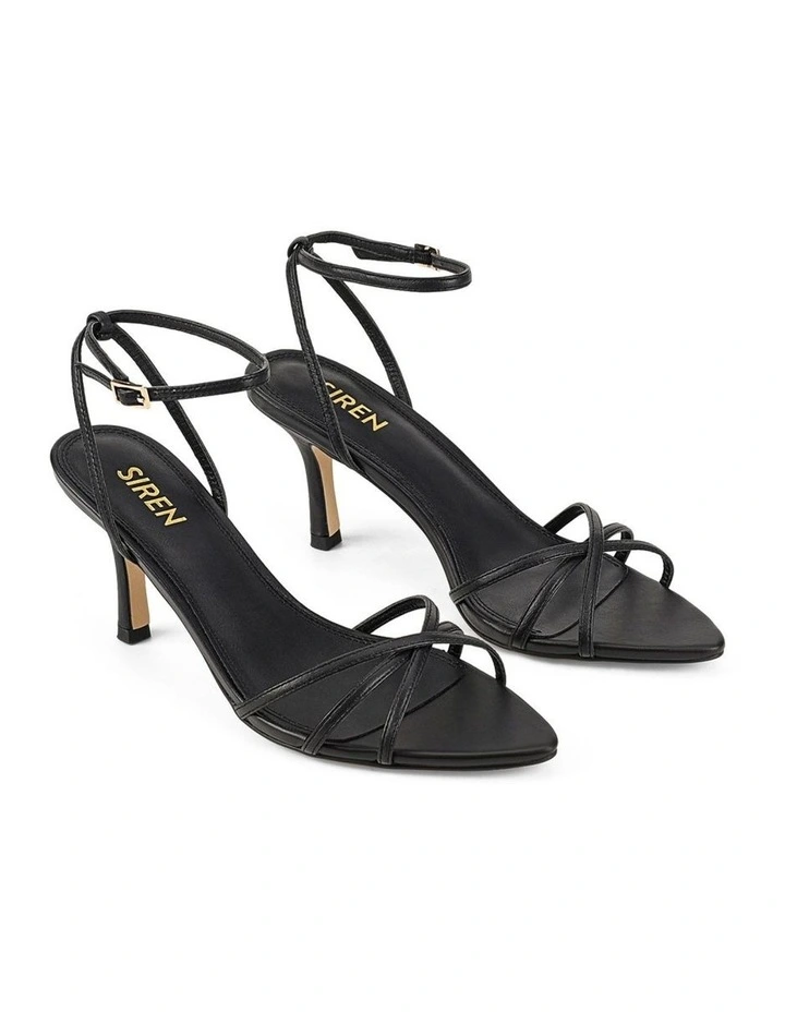 Madison Point Toe Strappy Heel in Black image 3