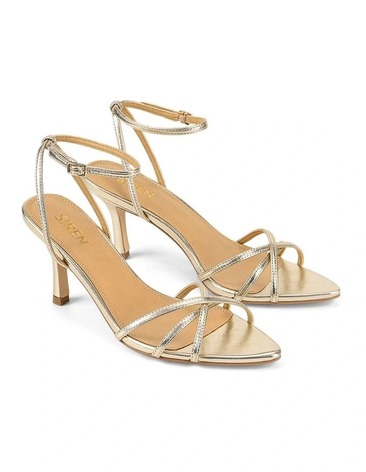 Madison Point Toe Strappy Heel in Gold image 3