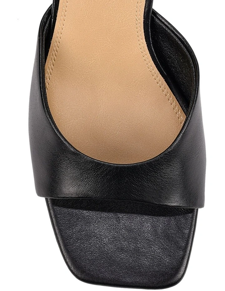 Sadie Heeled Mules in Black Vintage Leather image 5