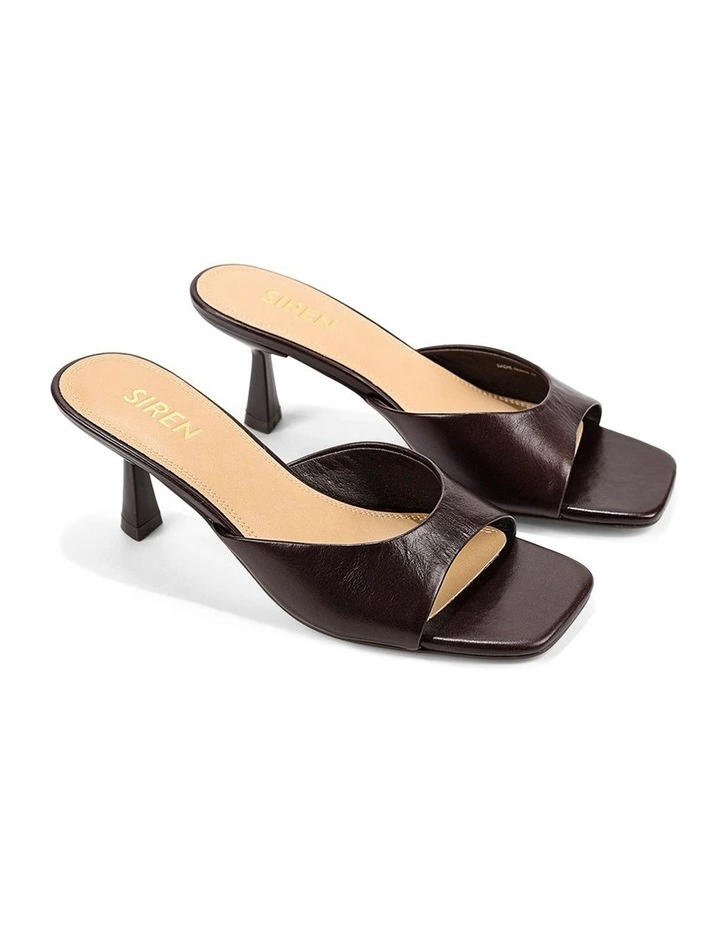 Sadie Heeled Mules in Chocolate Brown Vintage image 2