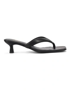 Sophie Thong Heels in Black Leather