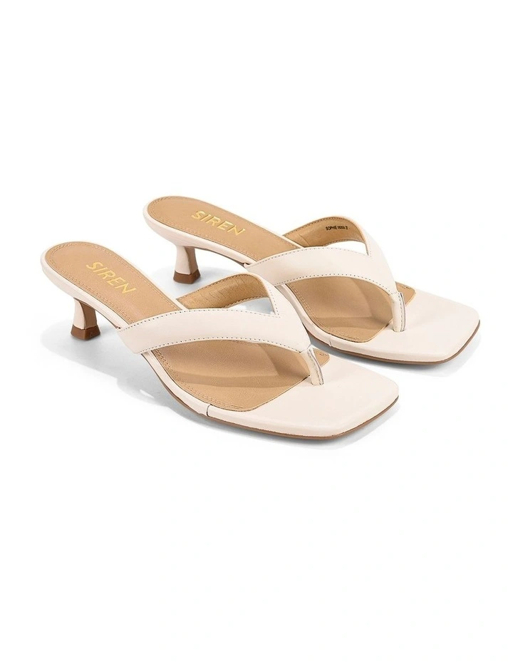 Sophie Thong Heels in Chalk White Leather image 3