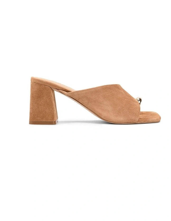 Stanton Block Heel Mules in Camel Tan Suede image 1