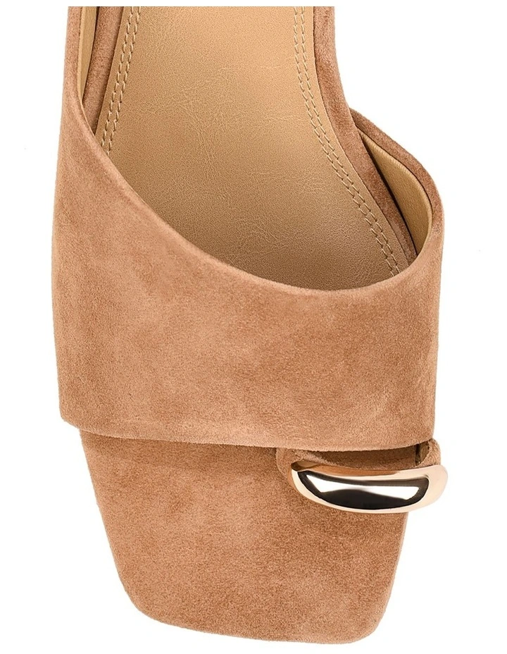 Stanton Block Heel Mules in Camel Tan Suede image 4