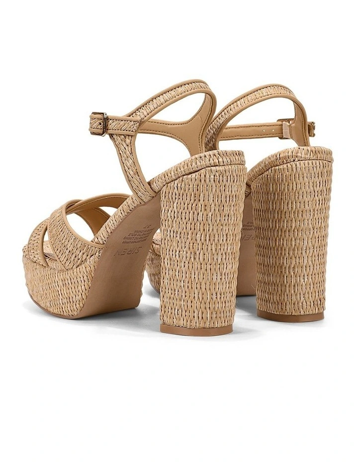 Hannah Platform Sandals in Natural Raffia image 4
