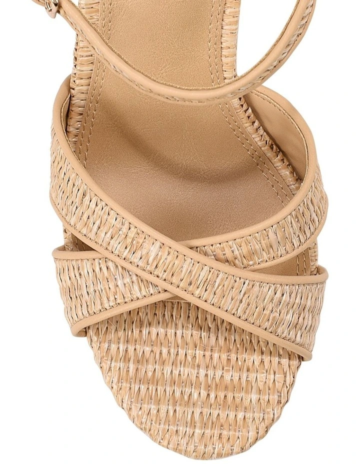 Hannah Platform Sandals in Natural Raffia image 5