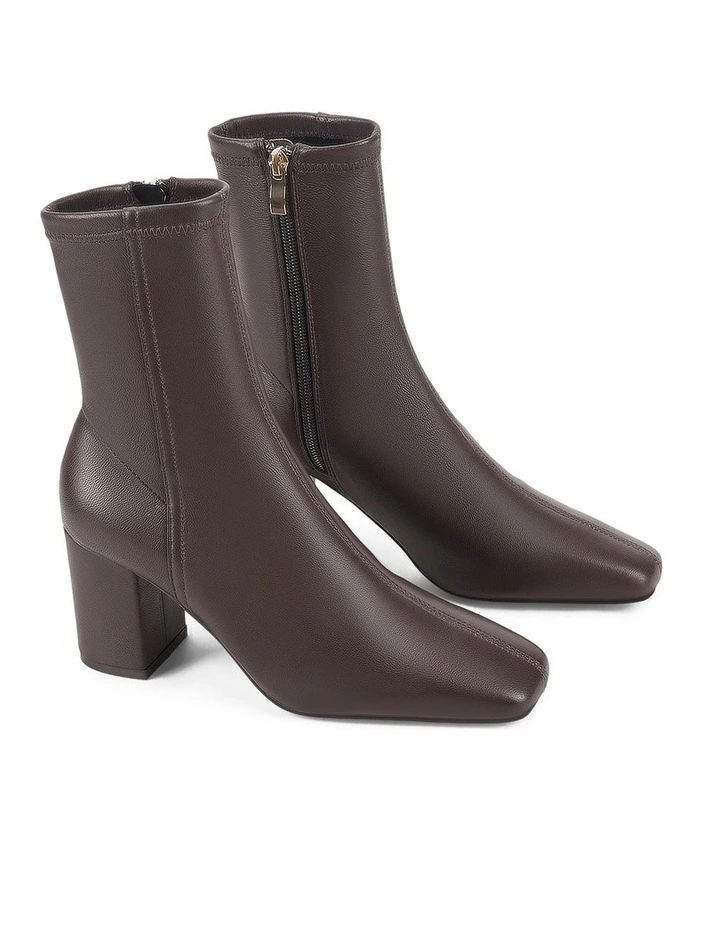 Emily Ankle Boots in Chocolate Brown image 2