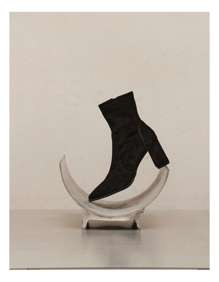 Hope Ankle Boots in Black Suede image 2