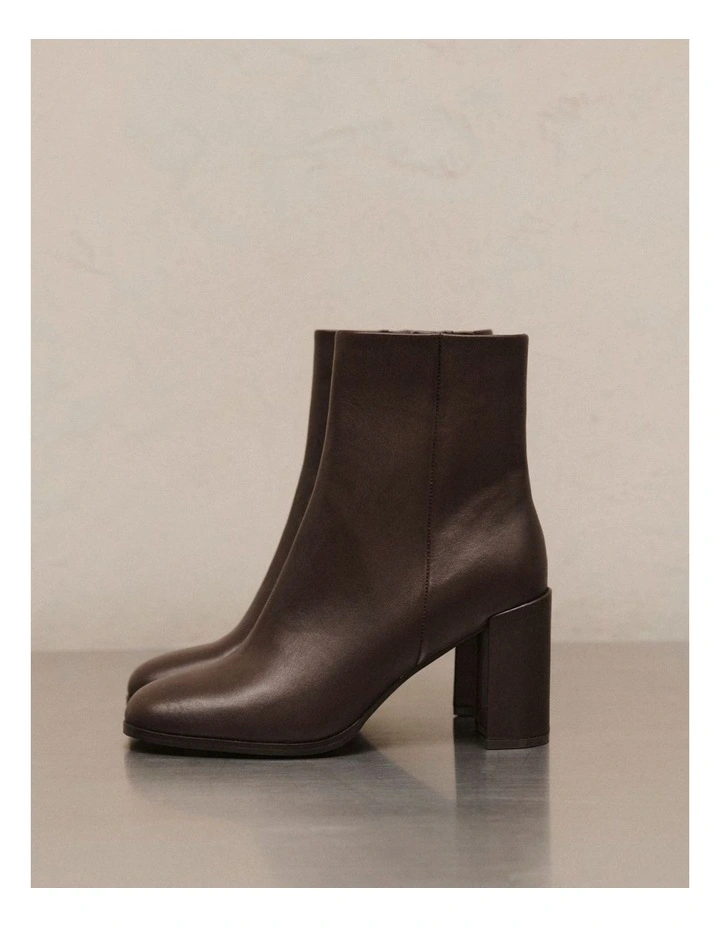 Libby Ankle Boots in Chocolate Brown image 2