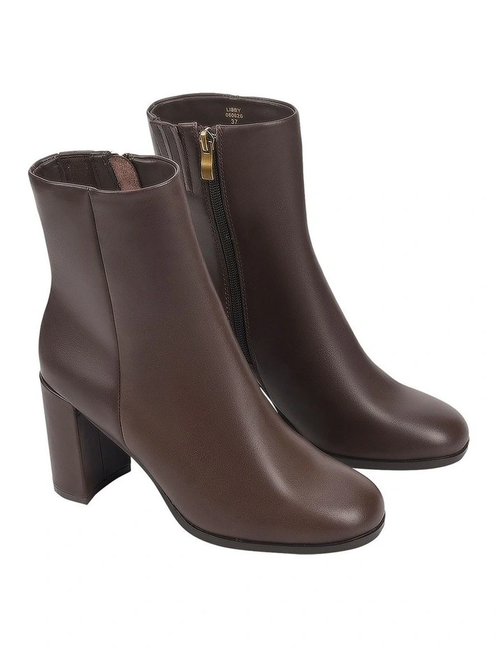 Libby Ankle Boots in Chocolate Brown image 2