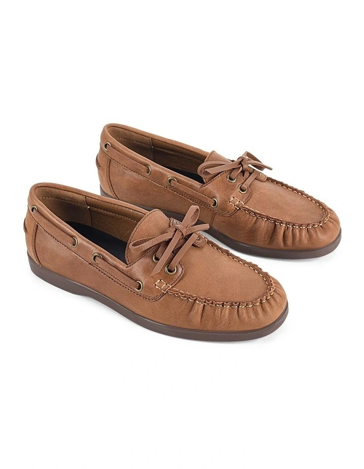 Paloma Boat Shoes in Tan image 2