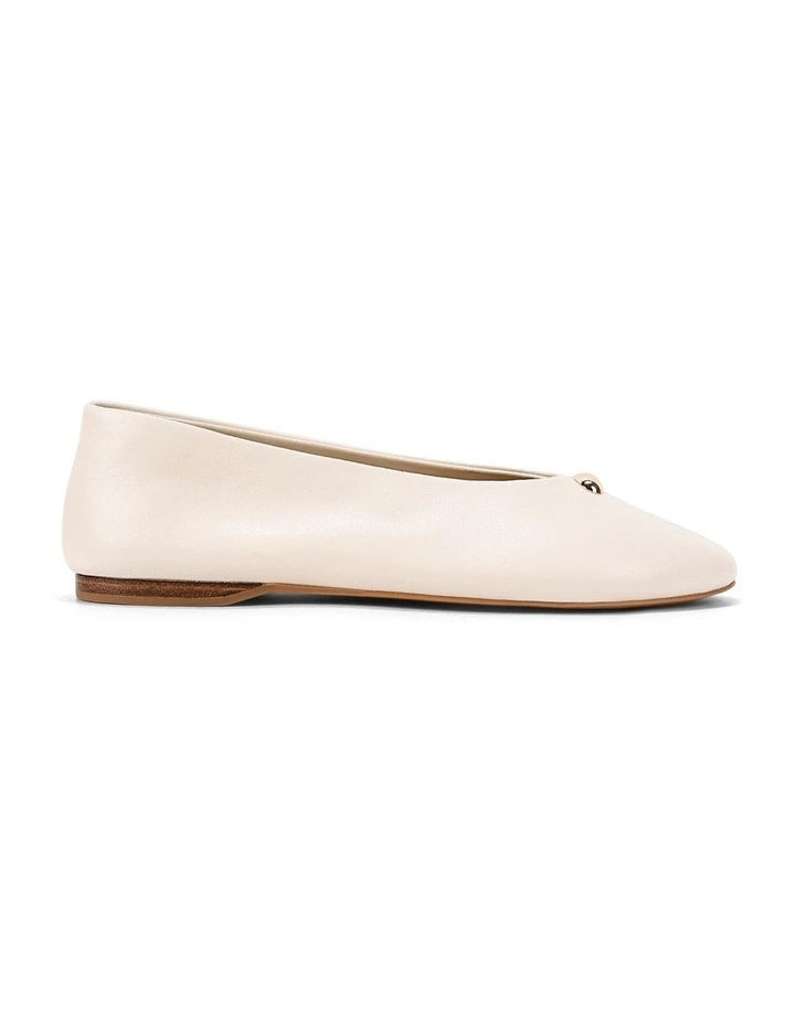 Beverly Ballets in Cream White Leather image 1
