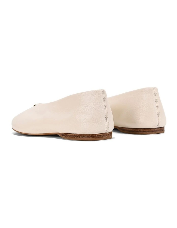 Beverly Ballets in Cream White Leather image 3