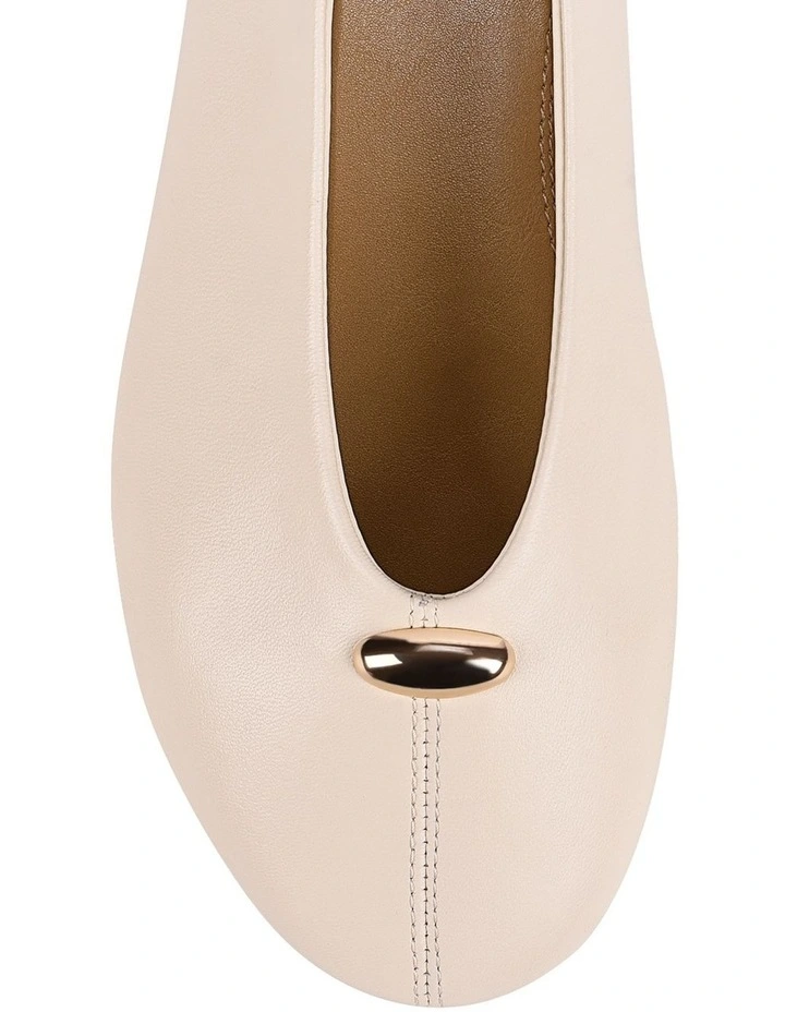 Beverly Ballets in Cream White Leather image 4