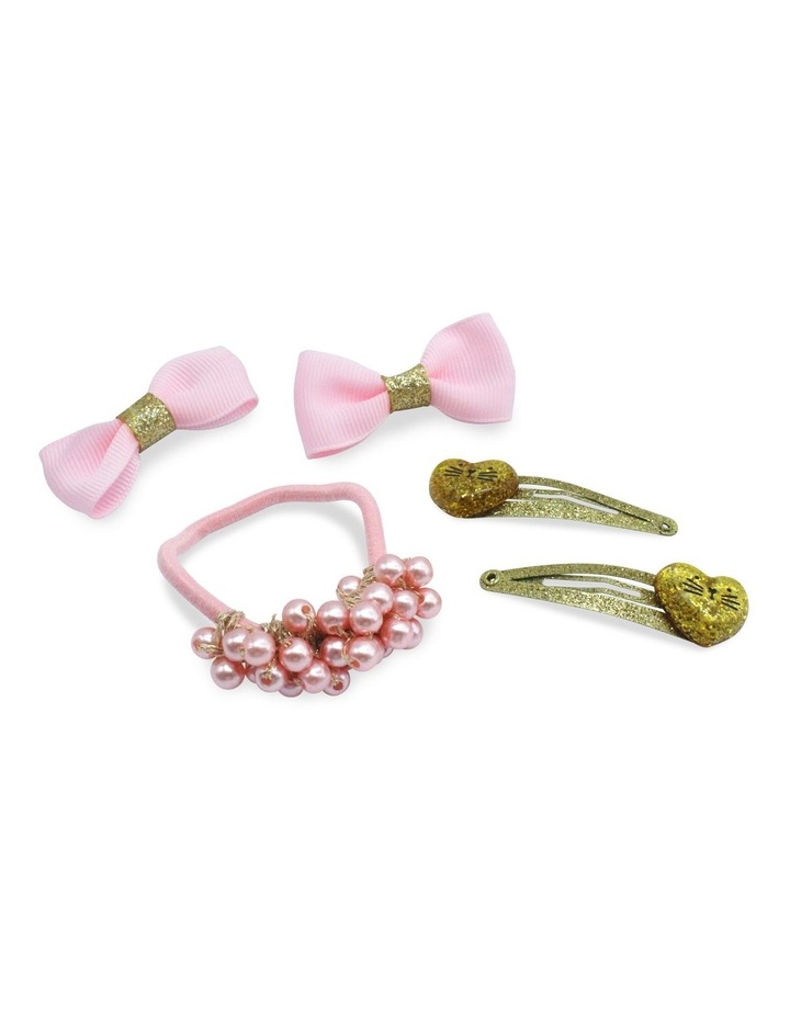 Hairclip and Haritie Set in Pink Assorted