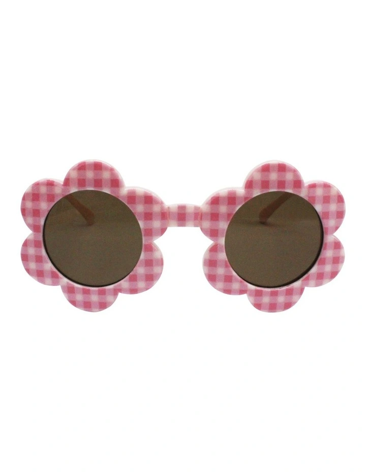 Gingham Hair Wrap & Sunglasses Set in Pink image 3