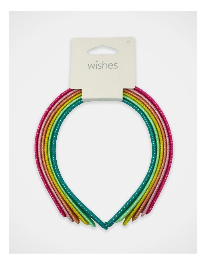 Rainbow Alicebands Pack of 6 in Multi image 2