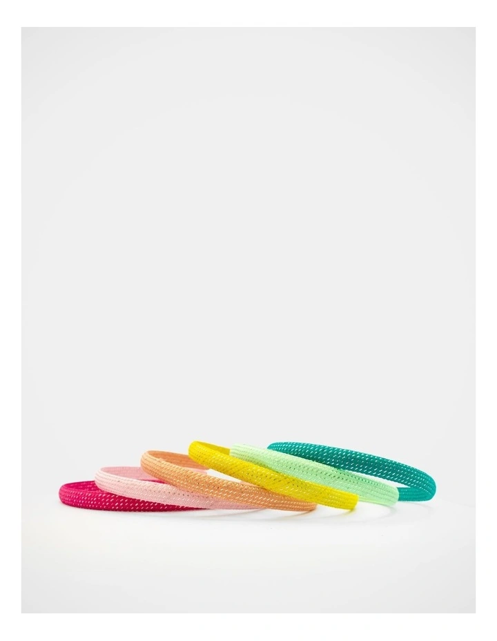 Rainbow Alicebands Pack of 6 in Multi image 4