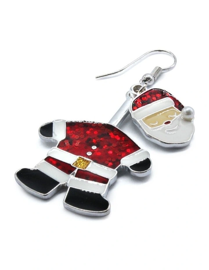 Christmas Santa Drop Earrings in Multi image 3