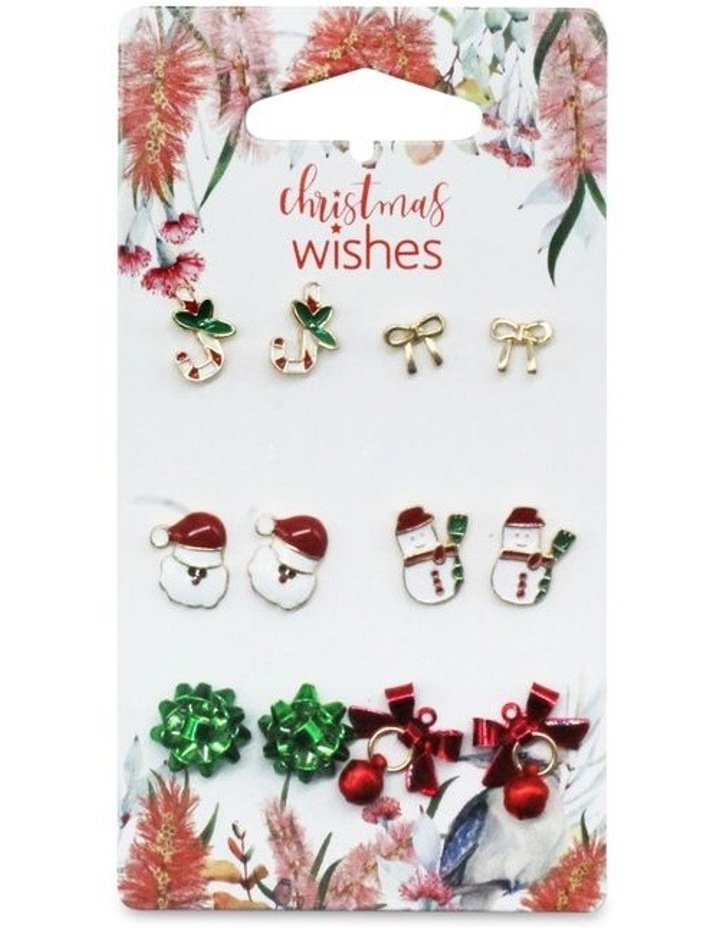 Christmas Santa Stud Earrings 6 Pack Assorted
