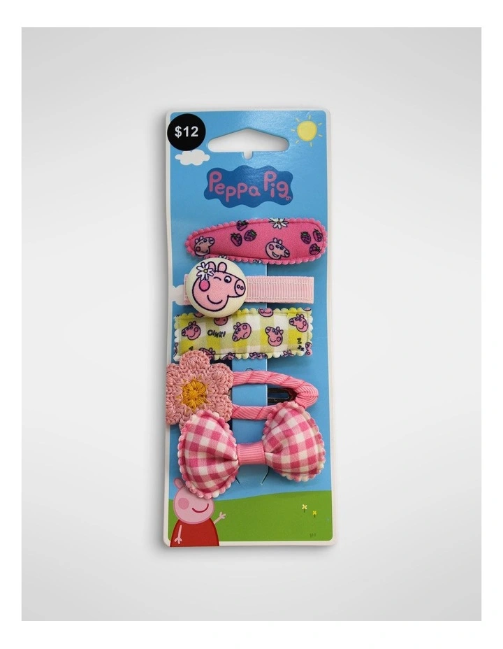 Fabric Hairclips 5 Pack in Multi image 1