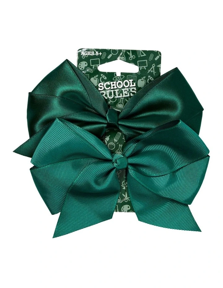 Bow Hairclip 2 Pack in Green image 1