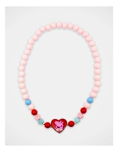 Peppa Pig Beaded Heart Necklace